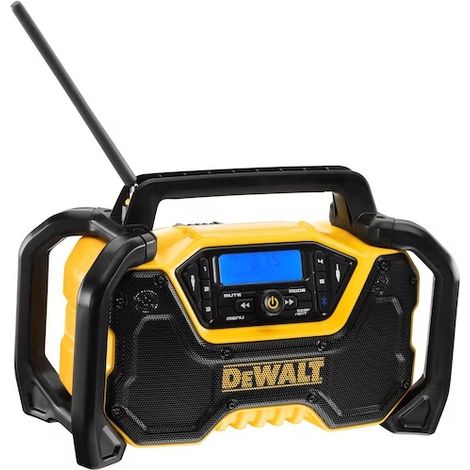 Dewalt – Radio de chantier DCR029QW – Alimentation secteur 230V ou batterie XR – DAB+ et FM stéréo – Boîtier robuste avec arceau de sécurité