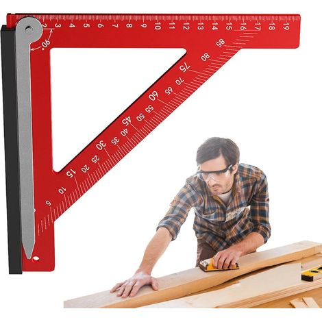 Équerres pour le Travail du Bois Règle de Fixation d'Angle Droit pour Instrument de Mesure Angulaire pour la le le Travail des Métaux la Construction l Architecture et l (1/5)