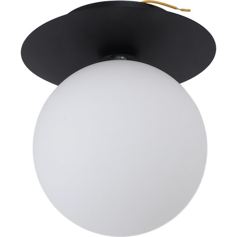 Plafonnier globe en verre blanc Ø18cm, douille G9, pour couloir et entrée, 85-265V (1/5)