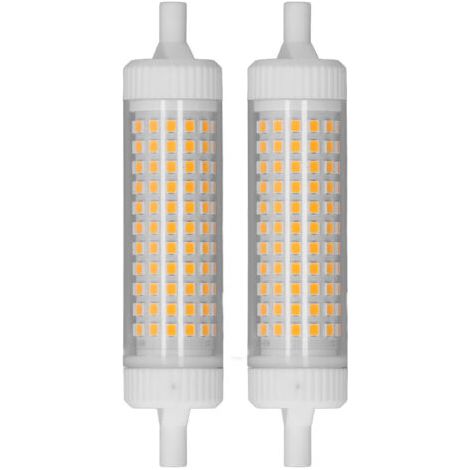 QORVA- Ampoule LED R7S 118mm, 2 pièces, variable 15W, 154 LED, projecteur à Double extrémité pour éclairage publicitaire nocturne à domicile, lumière chaude 220V