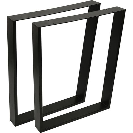 Sifree – Pieds de table en acier noir – Lot de 2 – Hauteur 60cm – Supports robustes pour meubles domestiques – Idéal pour bureaux et tables de salon (1/5)