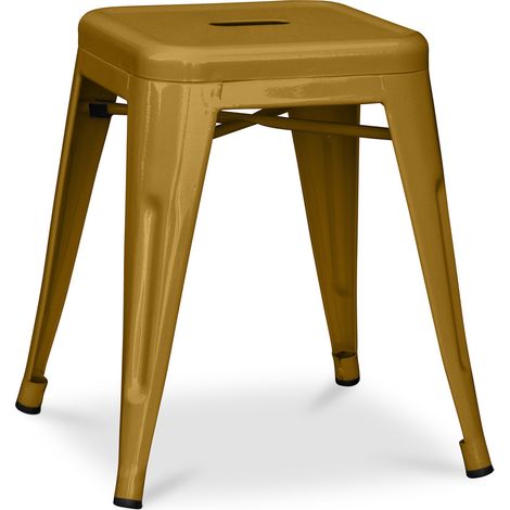 Industriedesign Hocker - 45cm - Neue Edition - Stylix Gold