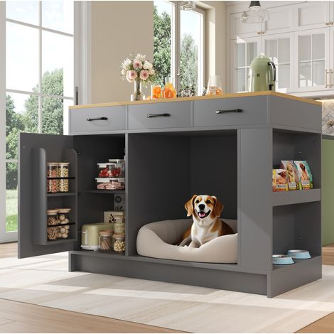 Möbel Aufbewahrung Schrank Servierwagen Natur Grau OKMYHOME (1/5)