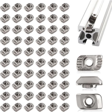 60 Pièces 20 Série M3 Ecrous en T, Écrou de Tête de Marteau, Demi Rond Rouleau en T-nut, pour 2020 2040 2060 Profil D'Extrusion en Aluminium (1/5)