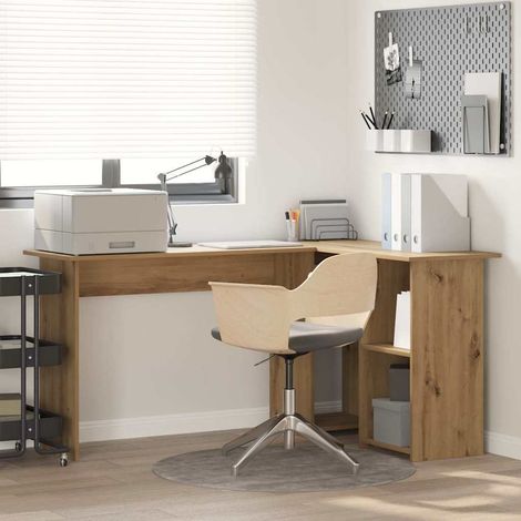 Desk Artisan Oak Engineered Wood 142 x 102 x 73 cm vidaXL (1/5)