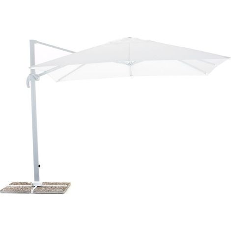 Sombrilla bioclimática 3x4 m blanca con apertura a manivela