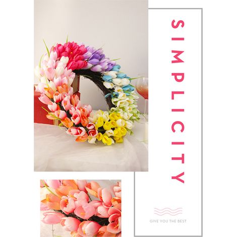 Couronne de Fleurs Artificielles pour Décoration de Jardin et Maison (1/5)