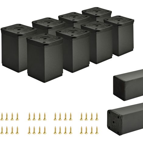 8 gambe base per mobili  Sezione trasversale 40x40 mm  Altezza - 60 mm  Colore: nero opaco + viti incluse (1/5)