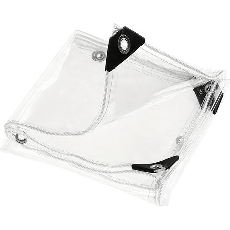 1 Bâche PVC, 2x3m, Transparente 420g/m², Œillets anti-rouille, Imperméable, Jardin Terrasse Piscine (1/5)
