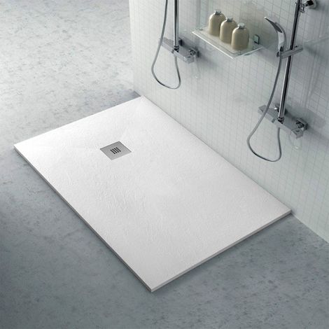 Piatto doccia 70x100 filo pavimento Karen in resina bianco pietra (1/5)