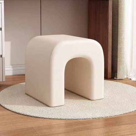 Tabouret de coiffeuse nordique, tabouret de maquillage américain pour chambre à coucher, tabouret bas carré pour salon moderne et simple, idéal pour une manucure beauté. (1/5)