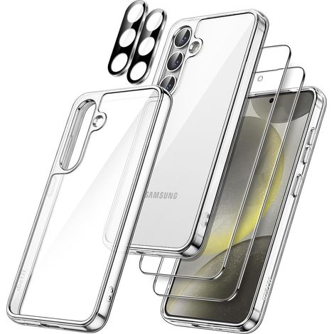 Schutzhülle 5in1 für Samsung Galaxy S24 5G mit 2x Displayschutz & 2x Kameraschutz, Transparent (1/5)