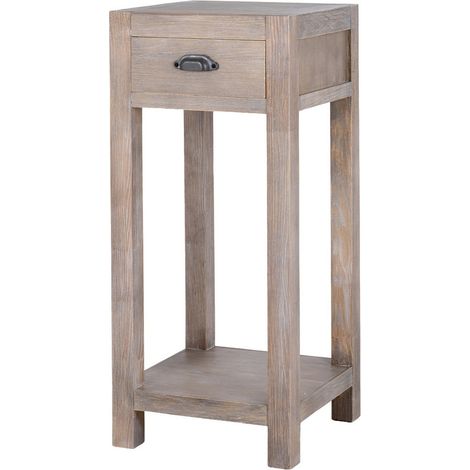 Haldon Collection Small 1 Drawer Lamp Table - Wood - L35 x W35 x H70 cm - Brown