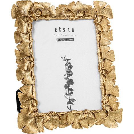 Portafoto in Resina Decorato 13x18cm Oro Peraga Home
