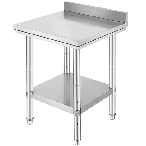 Hofuton Table de Travail Cuisine Inox 2 Couches 616190cm Charge Max 60KG (1/4)