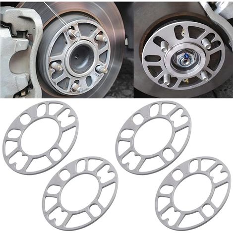 4 Pièces Entretoises Universelles Pour Jantes Pour Véhicule, Cales D'espacement De Roue En Alliage D'aluminium, Entretoise Roue De Moyeu Roue élargis Et Modifiés, Auto Accessoire(3mm) (1/5)