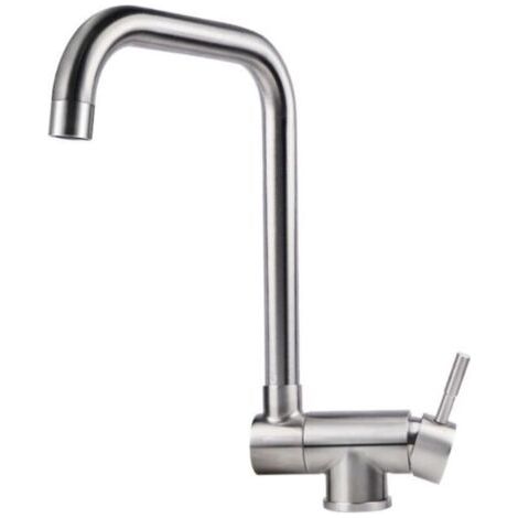 Robinet de Cuisine Rabattable , Mitigeur Evier Repliable en Acier Inoxydable devant Fenêtre, Robinet Évier Pivotant à 360º Brossé (1/4)