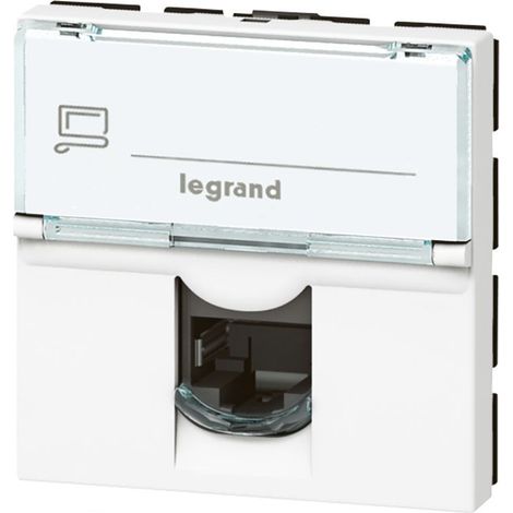 PRISE RJ45 CATEGORIE 5E FTP MOSAIC 2 MODULES LEGRAND 076555