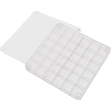 Boîte de rangement magnétique en acrylique transparent à 36 compartiments en forme de coquillage, avec compartiments décoratifs. (1/5)