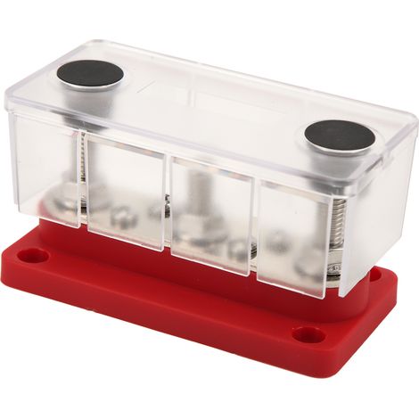 Bloc de distribution d'alimentation avec capot, goujon M8, vis M4, 12-48V 150A pour voitures camions camping-cars bateaux, rouge (1/5)