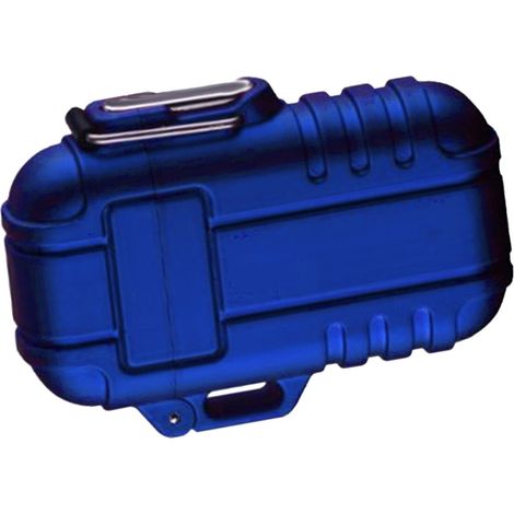 Briquet électrique à double arc, rechargeable par USB, coupe-vent et étanche, bleu. (1/5)