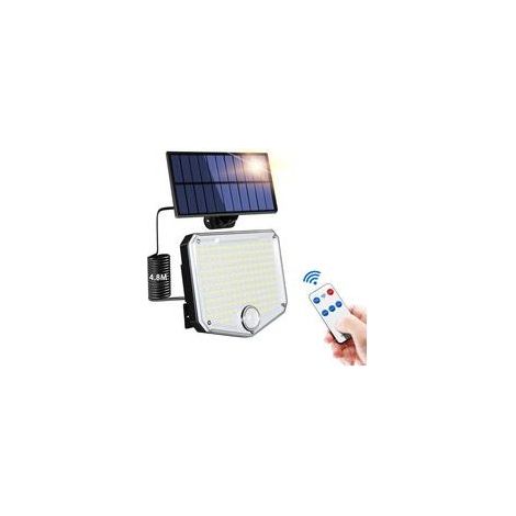 Lampes Solaires D'extérieur, 3 Modes De Luminosité, Appliques Murales Avec Capteur De Télécommande, Lampes De Jardin étanches Blanc Froid Avec Capteur De Mouvement Pour Garages, Cours, Patios