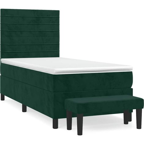 Maison Exclusive - Boxspringbett mit Matratze Dunkelgrün 100x200 (1/5)