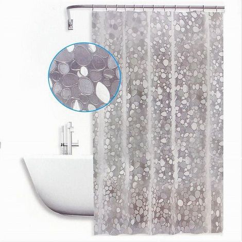 Vtizikl Tenda Doccia Vasca Antimuffa Impermeabile Bianca Con Sassolini 240 X 200cm 59526 - (1/3)