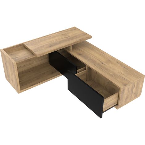 Meuble TV modulaire avec module mobile et éclairage LED: design flexible 2-en-1, combinable individuellement, extensible jusqu’à 2 m pour une flexibilité maximale de l’espace et du rangement.