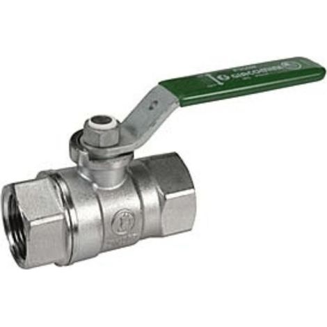 Trinkwasser-Kugelhahn mit grünem Hebelgriff Schwermodell Giacomini R250W 1"