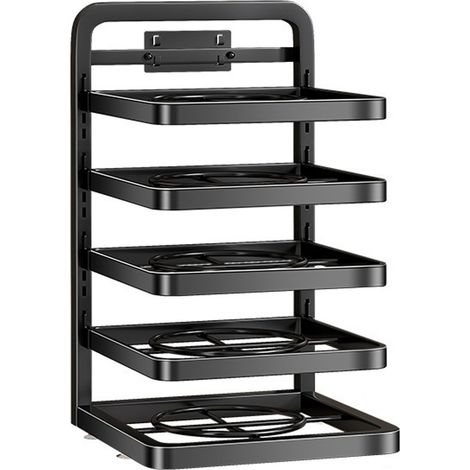 Étagère de comptoir de cuisine 5 niveaux réglable en hauteur démontable support de rangement pour aliments préparés et fondue (1/5)