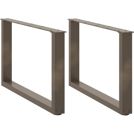 Couchtischbeine U-Form 2 Stk. Naturstahl 70x(42-43) cm Stahl