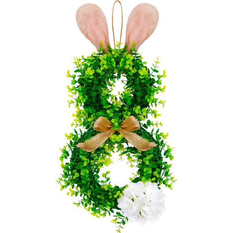Guirlande De Pâques - Guirlande En Forme D'oreilles De Lapin - Décoration De Fenêtre Et De Porte Intérieure Ou Extérieure - 32 X 30 X 12 Cm - 1 Pièce (1/5)