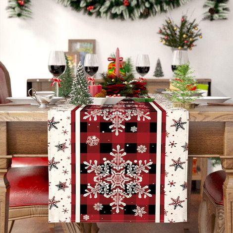 Chemin de table de Noël - Chemin de table bonhomme de neige Décoration de table, chemin de table, décoration de Noël, Style 3, 33183cm.