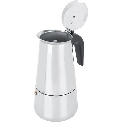 Cafetière Électrique en Acier Inoxydable 450ml avec Plaque Chauffante et Prise UE 220-240V (1/5)
