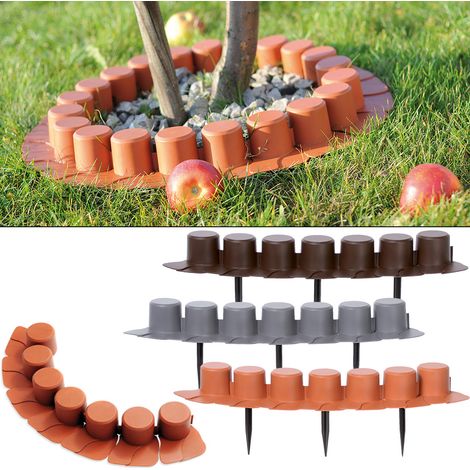 Deuba Bordo per Giardino Recinzione Prato Bordatura per Aiuole Palizzata Orto Piante  terrakotta / 8,1m (de)