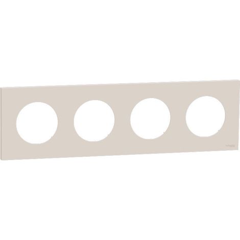 Plaque Odace Schneider 4 postes Finition: Beige sable