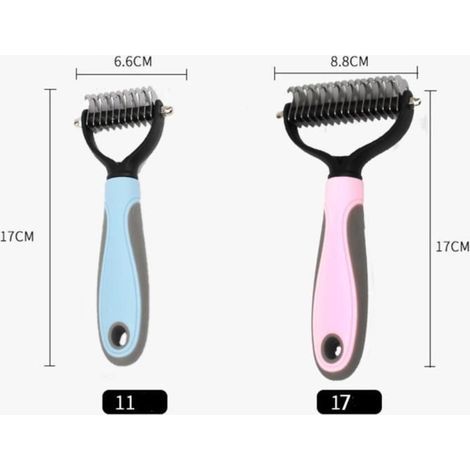 2 Pièces Brosse Chien Brosse Chat,Brosse Professionnel PoilLong Toilettage Râteau Dents à Double Face,Enlèvement Efficace 90% Poil. (1/2)