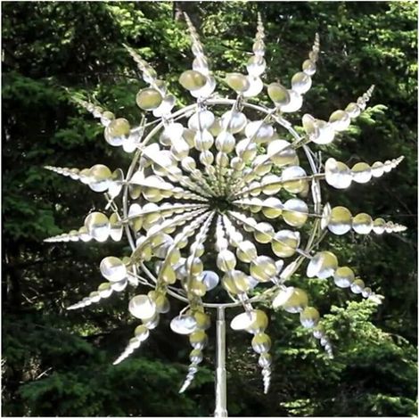 Tigrezy Metall-Windmühle als Gartendekoration mit Metall-Gartenstecker, zauberhafte Metall-Windmühle für Garten, Hof und Garten