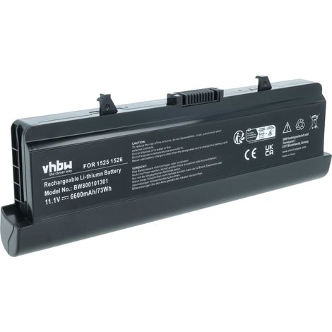 vhbw Akku Ersatz für Dell 0GW252, 312-0626, 312-0625, 312-0634, 312-0633, 312-0566, 312-0567, 451-10473 für Notebook (6600 mAh, 11,1 V, Li-Ion) (1/5)
