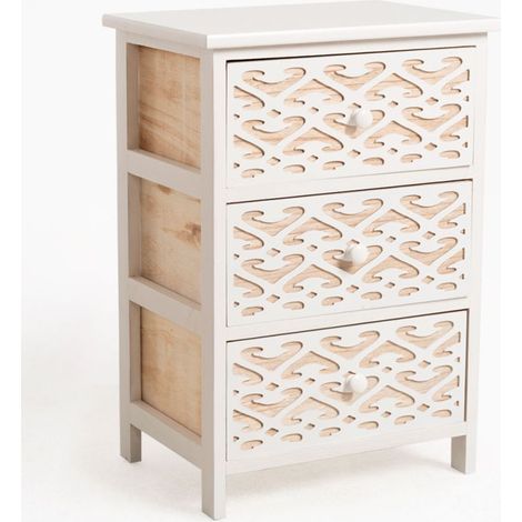 Muebles Auxiliares - Mueble Auxiliar Cloak Blanco Ancho 3 Cajones (1/5)