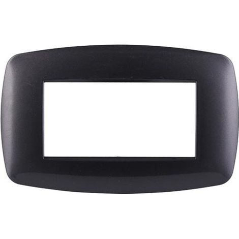 Ettroit Bticino Livinglight kompatible Platte 4 schlanke Kunststoffmodule, dunkle Stahlfarbe - LN87407 (1/2)