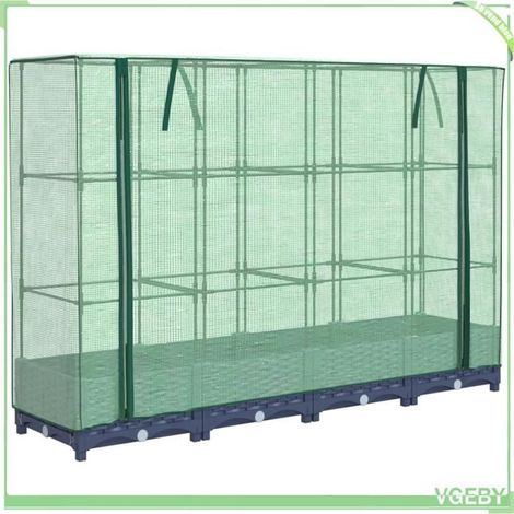 Carré potager surélevé - FAFEICY - 4015826 - Housse de serre imperméable - Aspect rotin bleu-gris - 160 x 40 x 123 cm (1/5)