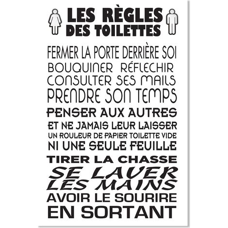 Affiche, Les règles des WC 1 - 40x60cm - made in France (1/5)
