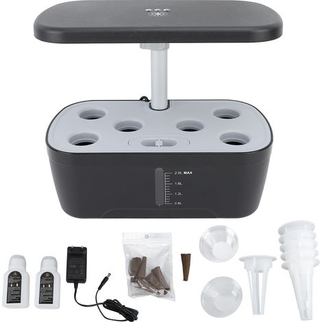 Système de culture hydroponique de jardin d'intérieur, Kit de Germination de plantes à 6 dosettes avec lumière de croissance, jardinière hydrophonique