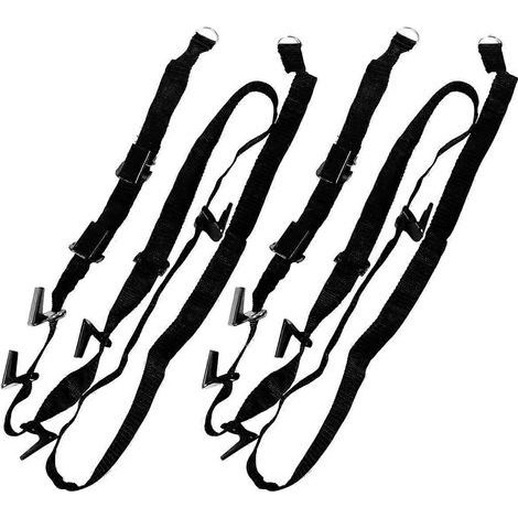Set mit 2 verstellbaren Türgurten, kein Bohren erforderlich, für Huttaschen und Kleidung – 216 x 2,5 x 0,2 cm – Schwarz (1/2)