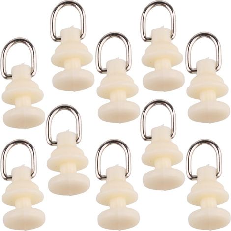 10Pcs Rideau Rail Glider Rail Coulissant Rouleau Coureur Crochet Plafond Transporteur 15mm (1/5)