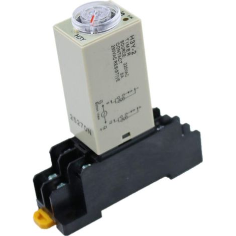 Relais temporisé H3Y-2 AC 220V, de 0 à 10 minutes avec socle (1/5)