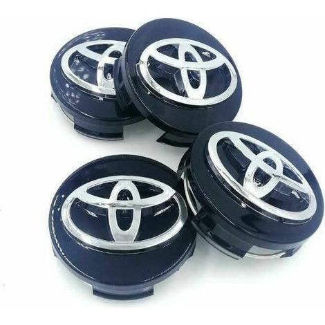 8 pièces Capuchon de moyeu central de roue Toyota 62 mm pour badge logo noir (1/4)