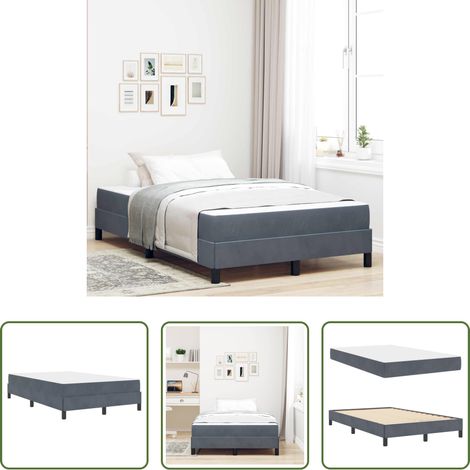 Matratze - Boxspringbett mit Matratze Dunkelgrau 120 x 190 cm Stoff (1/5)